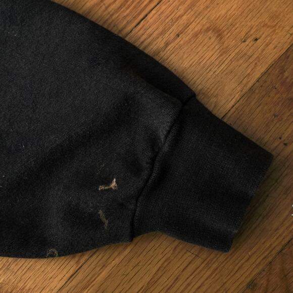 Vintage 90s Cross Creek Wolf Sweatshirt USA Boothbay Maine Black Size L Outdoors - Picture 5 of 8